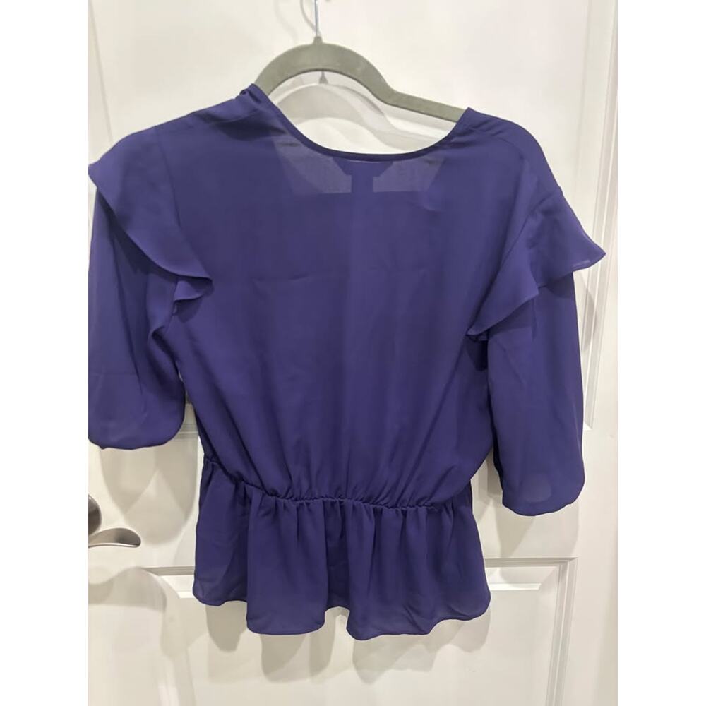 Express Ruffled Short Sleeve Blouse - Picture 2 of 3